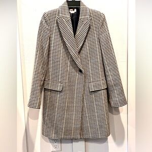 Zadig & Voltaire Black and White Houndstooth Trench Coat